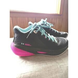 Under Armour HOVR Breakthru Women's Size 8.5 Basketball Shoes Black Pink Blue